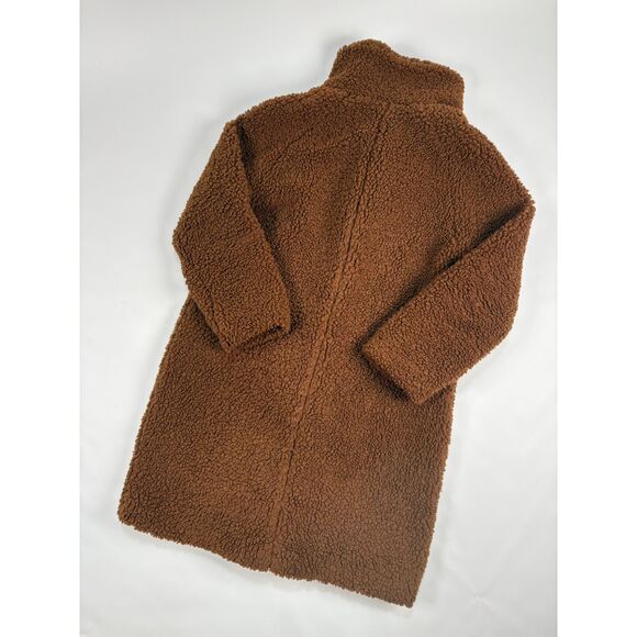 Lucky Brand Sherpa Coat Women’s Size Large | Brown Teddy Faux Shearling Jacket - Picture 3 of 6